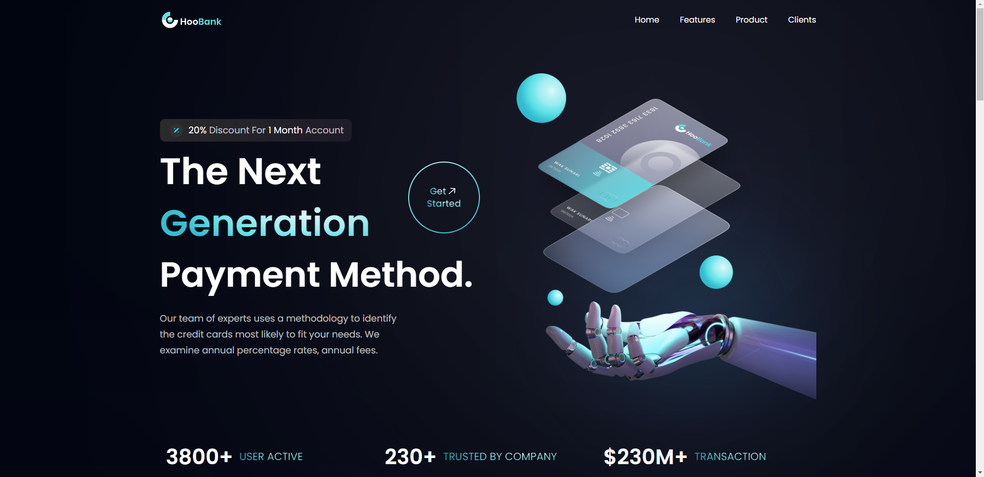 Captura de React bank app